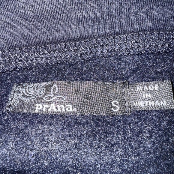 PrAna Size S Nautical Blue Navy Ziller Wool Blend Cropped Hoodie Sweatshirt - Picture 6 of 15